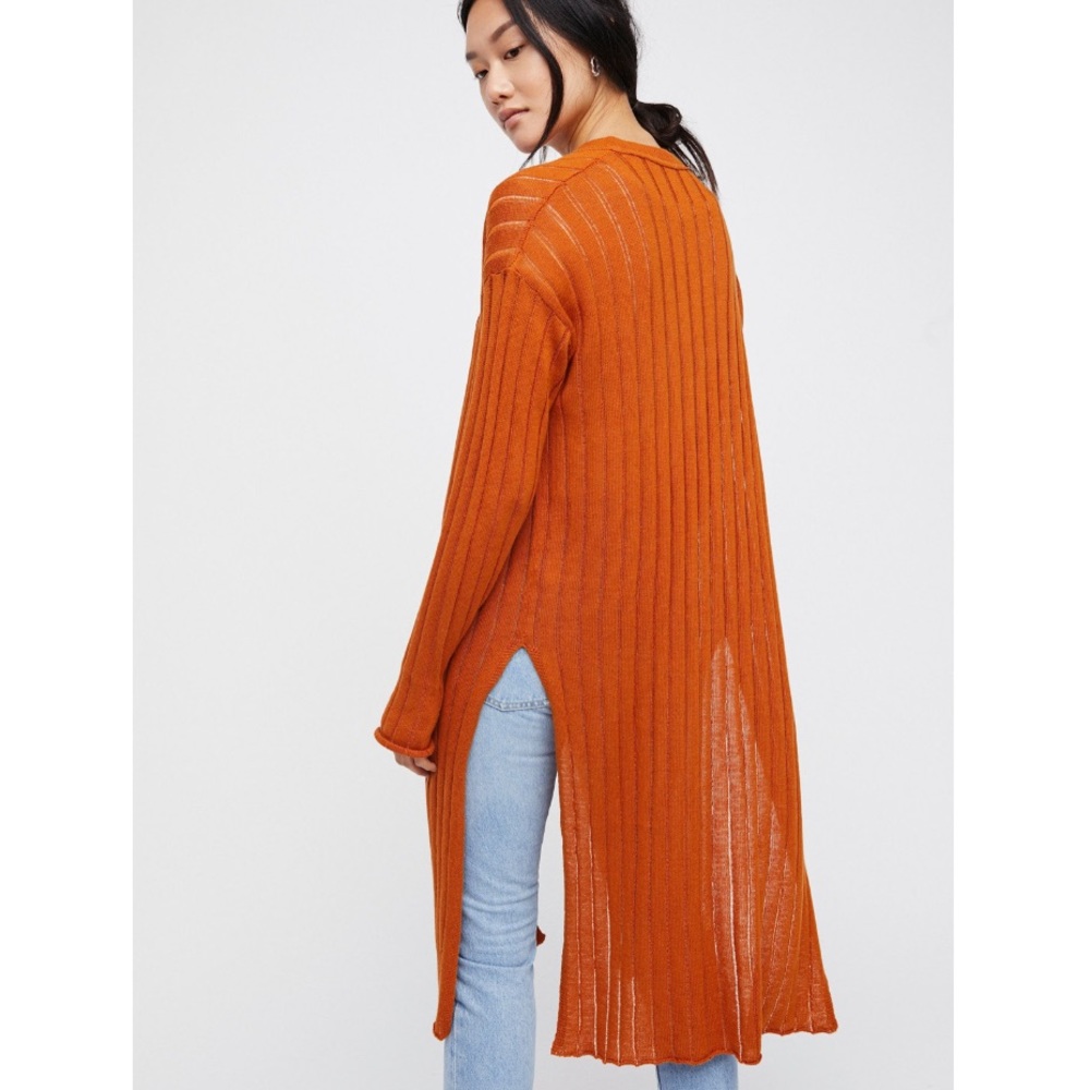 {free people} ribby rib linen blend cardigan - Picture 2 of 12
